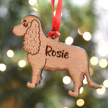 Cocker Spaniel Personalised Dog Wooden Decoration, 2 of 4