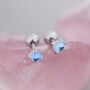 Sterling Silver Moonstone Screw Back Earrings, thumbnail 3 of 12