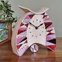 Large Mantel Clock In Shades Of Pink Triangle Motif, thumbnail 2 of 7