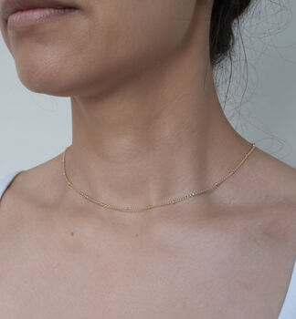 Kin 18 K Gold Plated Bead Necklace, 2 of 5