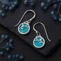 Sterling Silver Turquoise Flower Drop Earrings, thumbnail 1 of 6