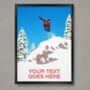 Personalised Snowboarder Art Poster, thumbnail 1 of 7