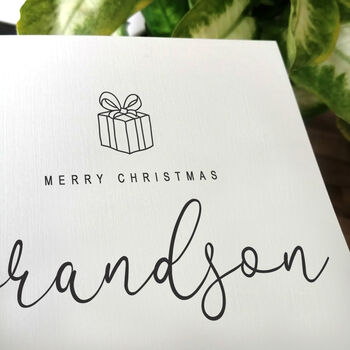 Christmas Card For Grandson, To A Special Grandson Christmas Card, Personalised Card For Grandson, Handmade Card, 3 of 4
