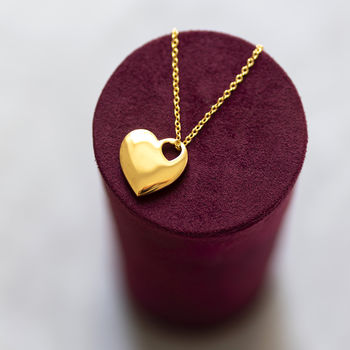 Polished Gold Plated Cut Out Heart Necklace, 9 of 11