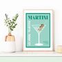 Classic Martini Cocktail Poster, thumbnail 1 of 5