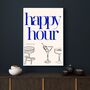 A4 Food And Drink Print, Happy Hour, Cheers Darling, thumbnail 1 of 5