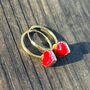 Sweet Heart Teeny Enamel Drop Hoop Earrings, thumbnail 1 of 4