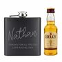 Personalised Hip Flask And Miniature Bells Whisky Gift, thumbnail 3 of 4