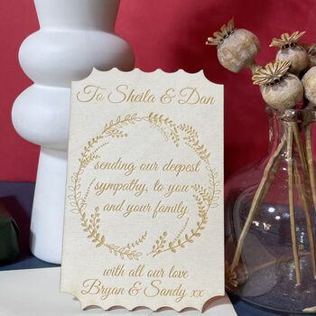 Personalised Wooden Condolence Keepsake Plaque, 7 of 12