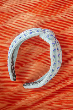 Baby Blue Sprinkle Beaded Twist Knot Headband, 2 of 5