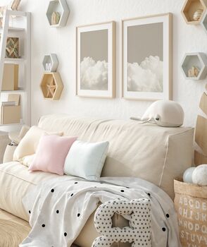 Over The Bed Cloud Wall Art Set Of Two, 4 of 5