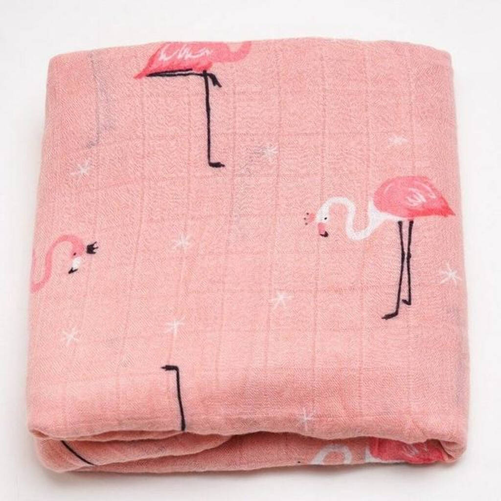 Extra Large Flamingo Bamboo Muslin By Bumble Baby Boutique
