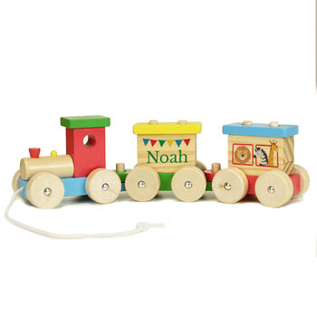 Personalised Name Circus Wooden Toy Train, 5 of 7