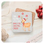 Cute Festive Deer Christmas Gift Coaster Bar Present, thumbnail 2 of 5