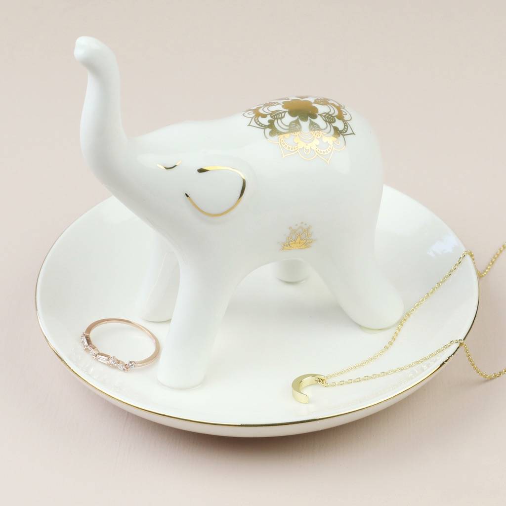 elephant jewellery dish by lisa angel
