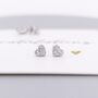 Mini Sterling Silver Cz Heart Stud Earrings, thumbnail 3 of 7