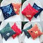 Linen Batik Cushion, Blue Whale, thumbnail 4 of 4