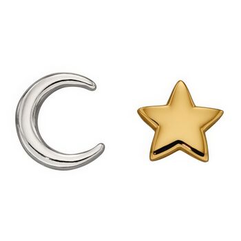 Sterling Silver Moon And Star Stud Earrings, 4 of 8