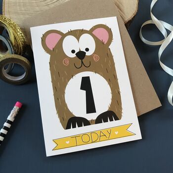 Baby First Birthday Bear Card, 2 of 7