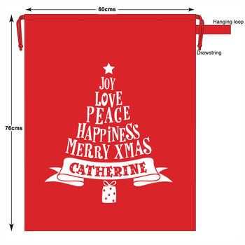 Large Christmas Sack Personalised Tree Design, 4 of 4
