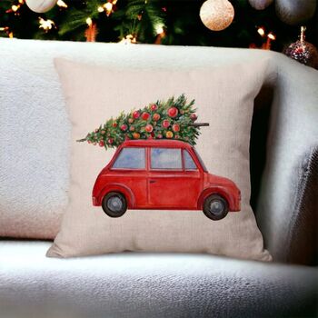 Driving Home For Christmas Cushion Cover, 3 of 6