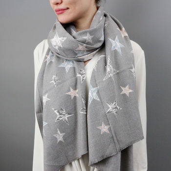 Cashmere Stars Filled With Joy Scarf, 3 of 12