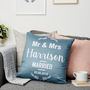 Personalised Mr And Mrs Wedding Cushion, thumbnail 1 of 3