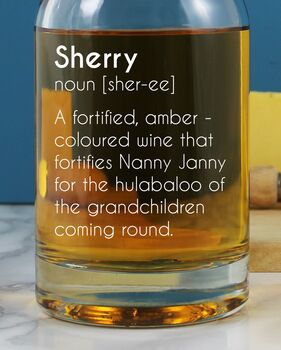 Funny Personalised Sherry Definition Bottle 700ml, 4 of 5