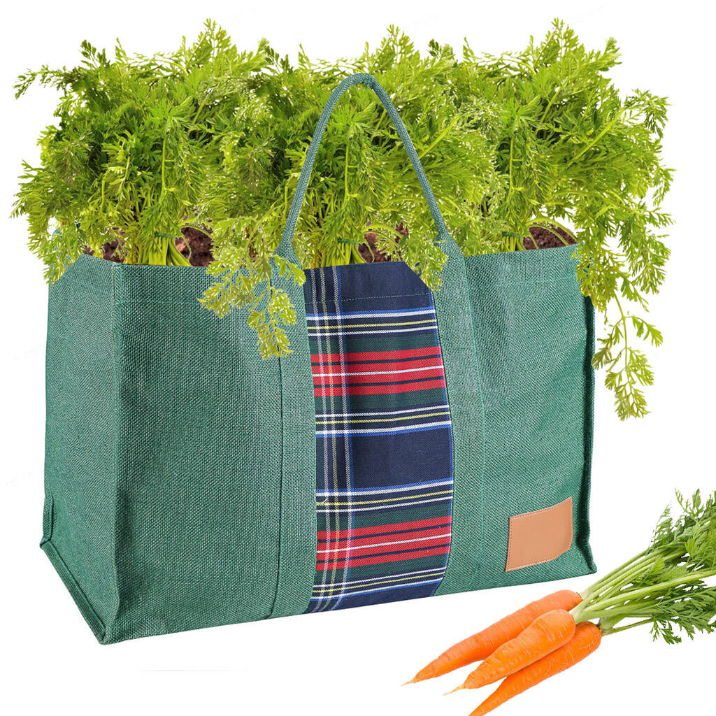 Personalised Tartan Natural Jute Grow Bag By Dibor