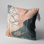 Pink And Blue Grey Abstract Poppy Cushion Cover, thumbnail 3 of 7