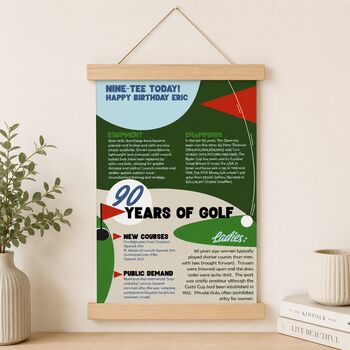 Personalised 90th Birthday Gift Print For Golfers, 2 of 8