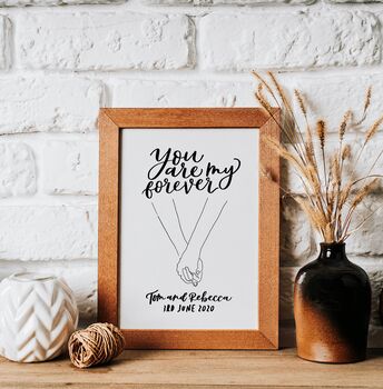 Personalised You Are My Forever Couple Print, 6 of 9