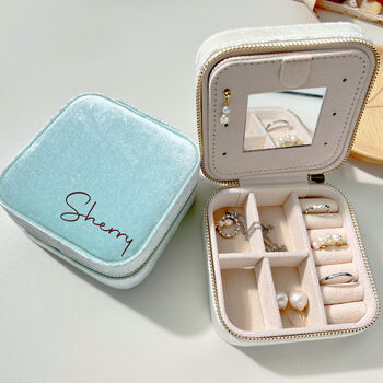 Personalised Velvet Jewelry Box, 3 of 7