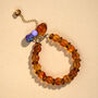 Amber And Purple Bead Necklace With Charms Set Of Two, thumbnail 3 of 4