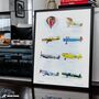 Aviation History Watercolour Poster, thumbnail 1 of 3