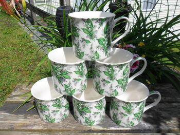 Set Of Six China Palace Mugs In Lily Of The Valley Design, 3 of 7