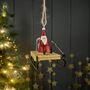 Candy Cane Santa On Sledge Hanging Christmas Decoration, thumbnail 2 of 3
