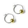 Sterling Silver Hoop Earrings With 18kt Gold Plate Ball, thumbnail 1 of 3