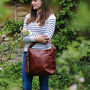 Leather Hobo Tote With Tassel, Tan, thumbnail 2 of 6