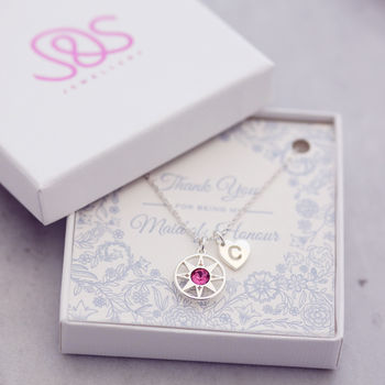Bridesmaid 'Will You' Or 'Thank You' Gift Card Necklace, 7 of 9