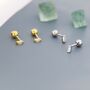 Sterling Silver Extra Tiny Baguette Cz Screw Back Earrings, thumbnail 7 of 11