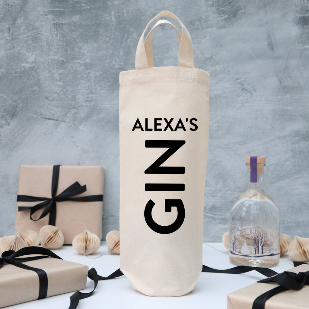 Personalised Gin Bottle Gift Bag, 1 of 5