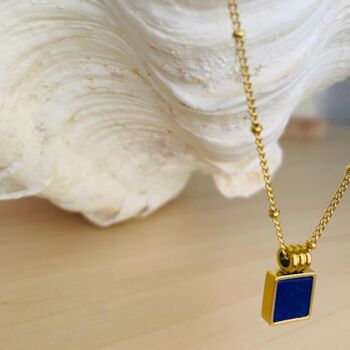 The Dawny Square Blue Lapis Necklace, 4 of 6