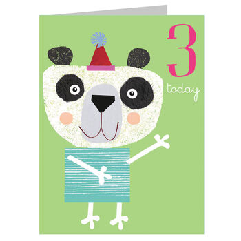 Mini Panda 3rd Birthday Card, 2 of 4