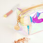 Clear Holographic Gold Zipper Pencil Case, thumbnail 4 of 5