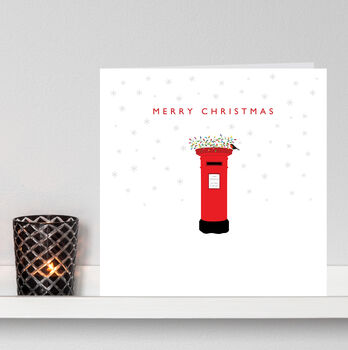 Pack Of Six 'Robin On Postbox' Christmas Cards, 2 of 2