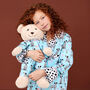 Dalmatian Girls Blue Pyjama Set With Matching Teddy Bear, thumbnail 1 of 5