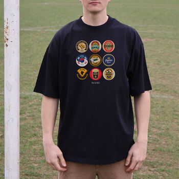 Wolves Football Beer Mats Oversized T Shirt, 8 of 10