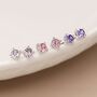 Pink, Lilac And Purple Triple Crystal Stud Earring Set, thumbnail 1 of 8