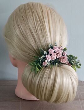 Blush Pink Flower Hair Comb, 5 of 6